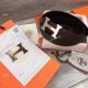 New Replica Hermes Leather Belt - Dark Brown Belt with Brushed steel H Buckle (8)_th.jpg